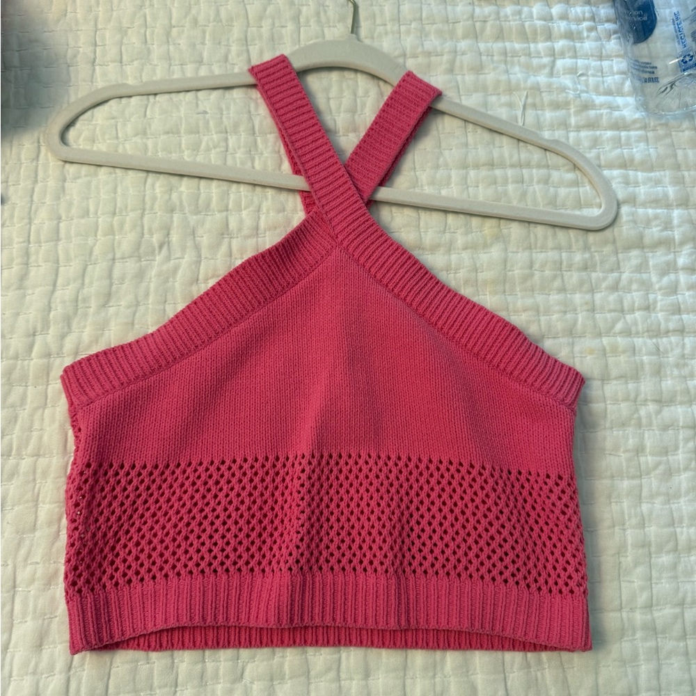 Zara Pink Knit Halter Top